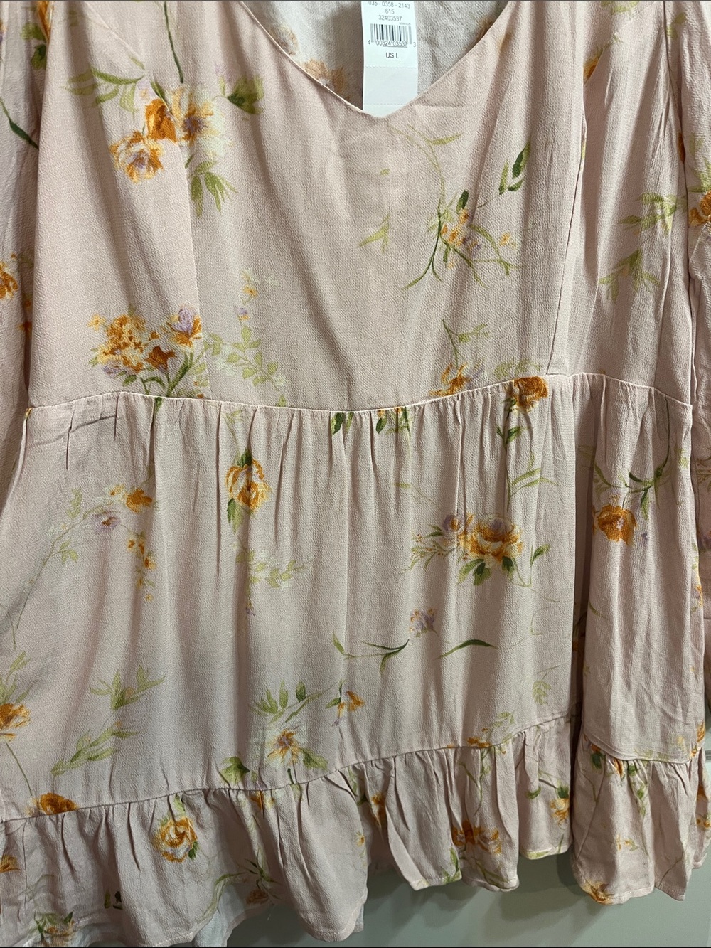 American Eagle Outfitters Blush Pink Floral Peasant Tunic - Picture 7 of 13